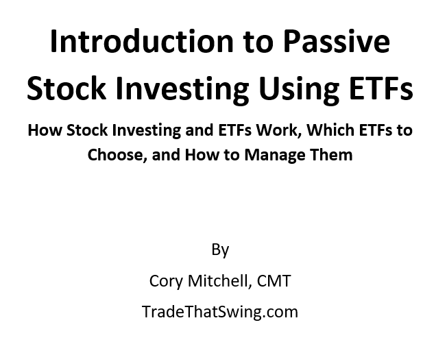 passive stock investing using ETFs ebook by cory mitchell CMT